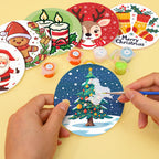 Christmas Print Paint By Numbers Coaster Set (6 Pack)
