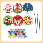 Christmas Print Paint By Numbers Coaster Set (6 Pack)