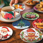 Christmas Print Paint By Numbers Coaster Set (6 Pack)