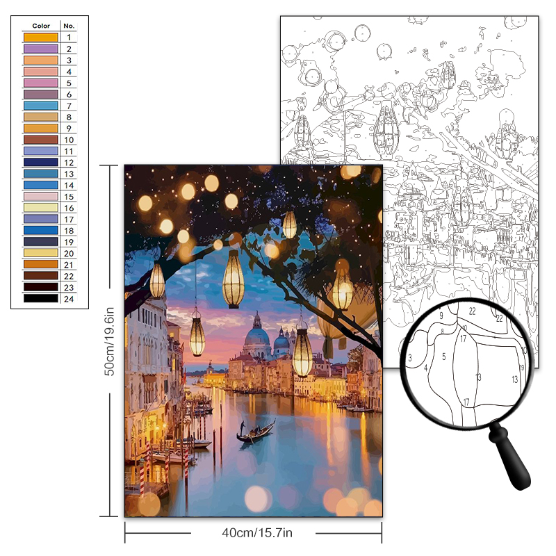Pot de fleurs rose - Peinture par numéros à faire soi-même