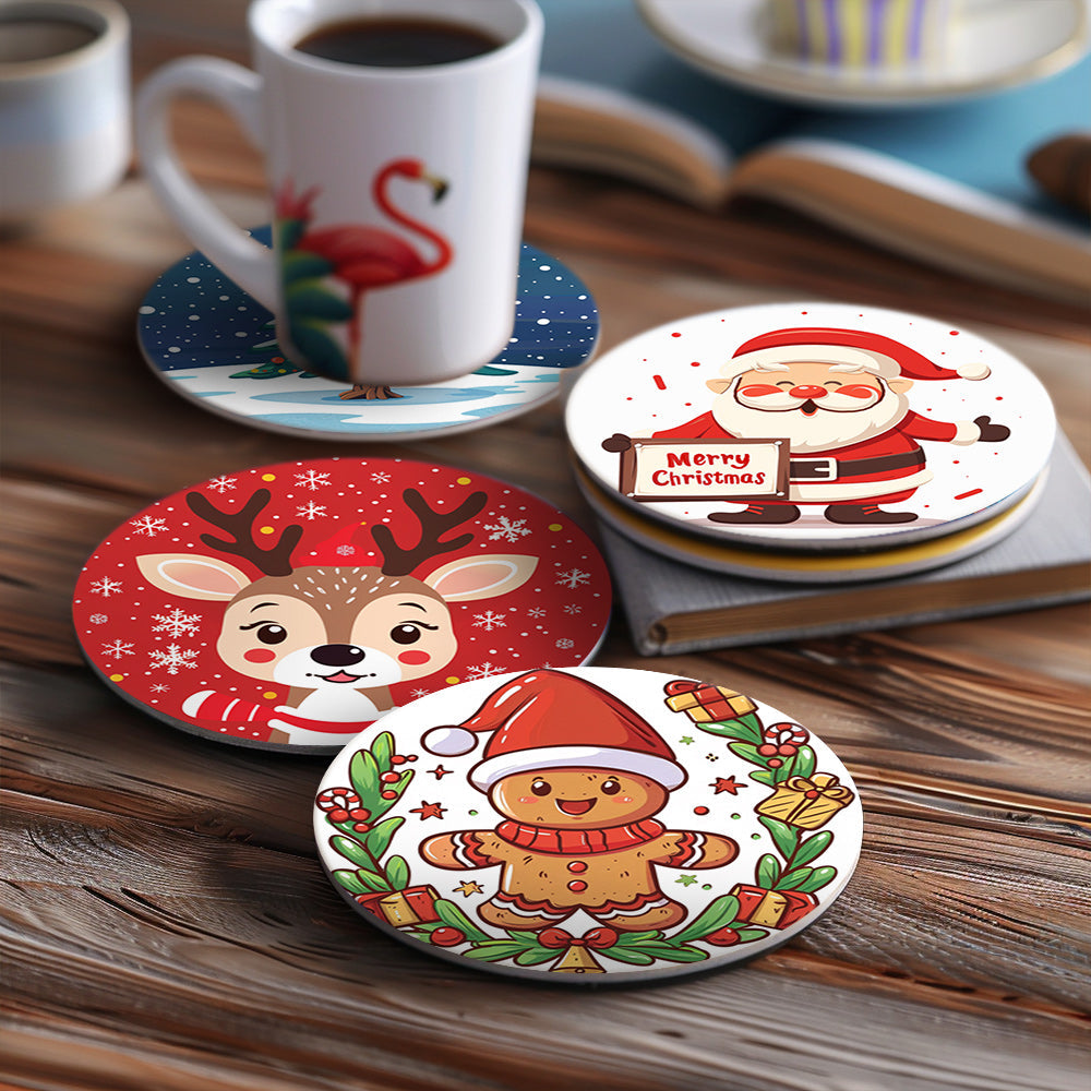 Christmas Print Paint By Numbers Coaster Set (6 Pack)