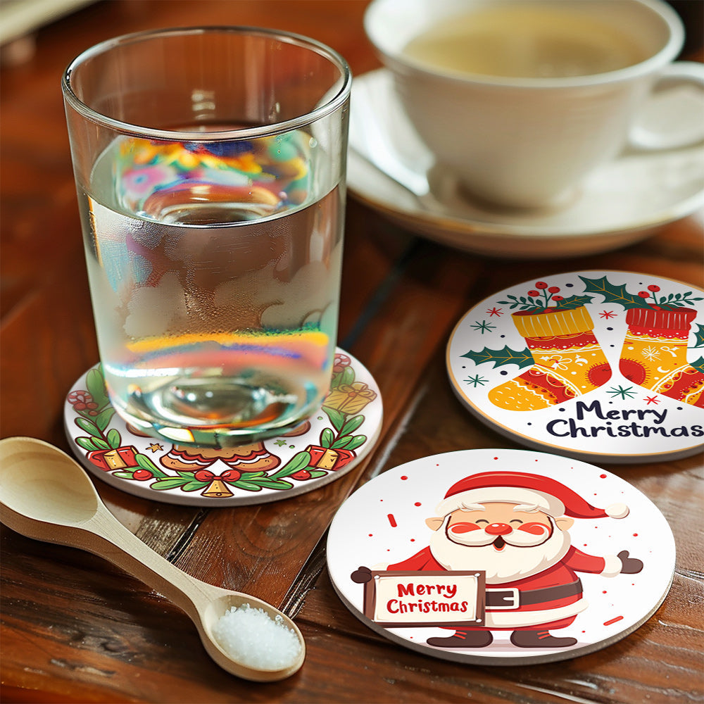 Christmas Print Paint By Numbers Coaster Set (6 Pack)