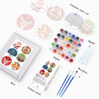 Christmas Print Paint By Numbers Coaster Set (6 Pack)