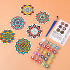 Mandala Print Paint By Numbers Coaster Set (6 Pack)