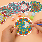 Mandala Print Paint By Numbers Coaster Set (6 Pack)