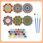 Mandala Print Paint By Numbers Coaster Set (6 Pack)