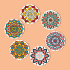 Mandala Print Paint By Numbers Coaster Set (6 Pack)