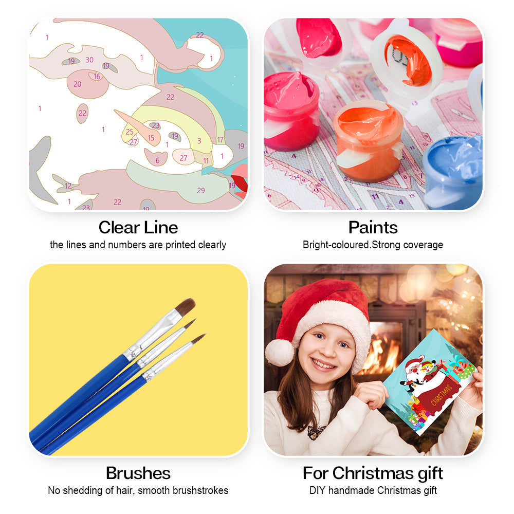 Carte de Noël à peindre par numéros – Collection cadeaux (lot de 6)