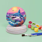Set de sous-verres à peindre avec motifs de vie marine (lot de 6)