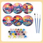 Set de sous-verres à peindre avec motifs de vie marine (lot de 6)