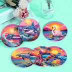 Set de sous-verres à peindre avec motifs de vie marine (lot de 6)