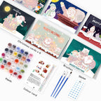 Carte de Noël Peinture par numéros - Collection Neige (Lot de 6)
