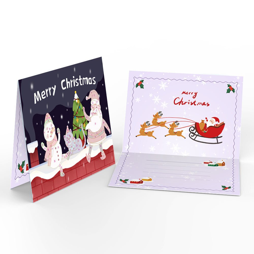 Carte de Noël Peinture par numéros - Collection Neige (Lot de 6)