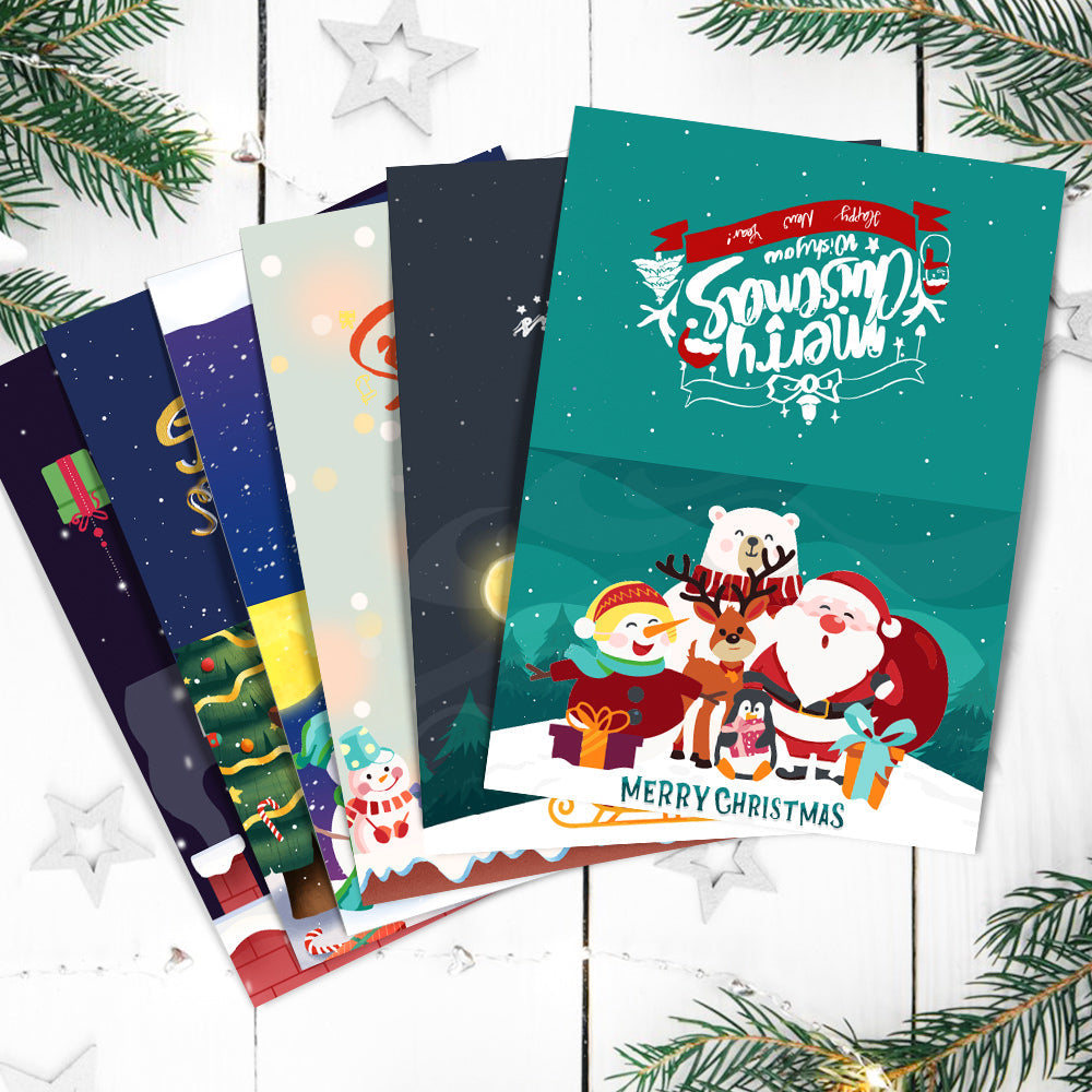 Carte de Noël Peinture par numéros - Collection Neige (Lot de 6)