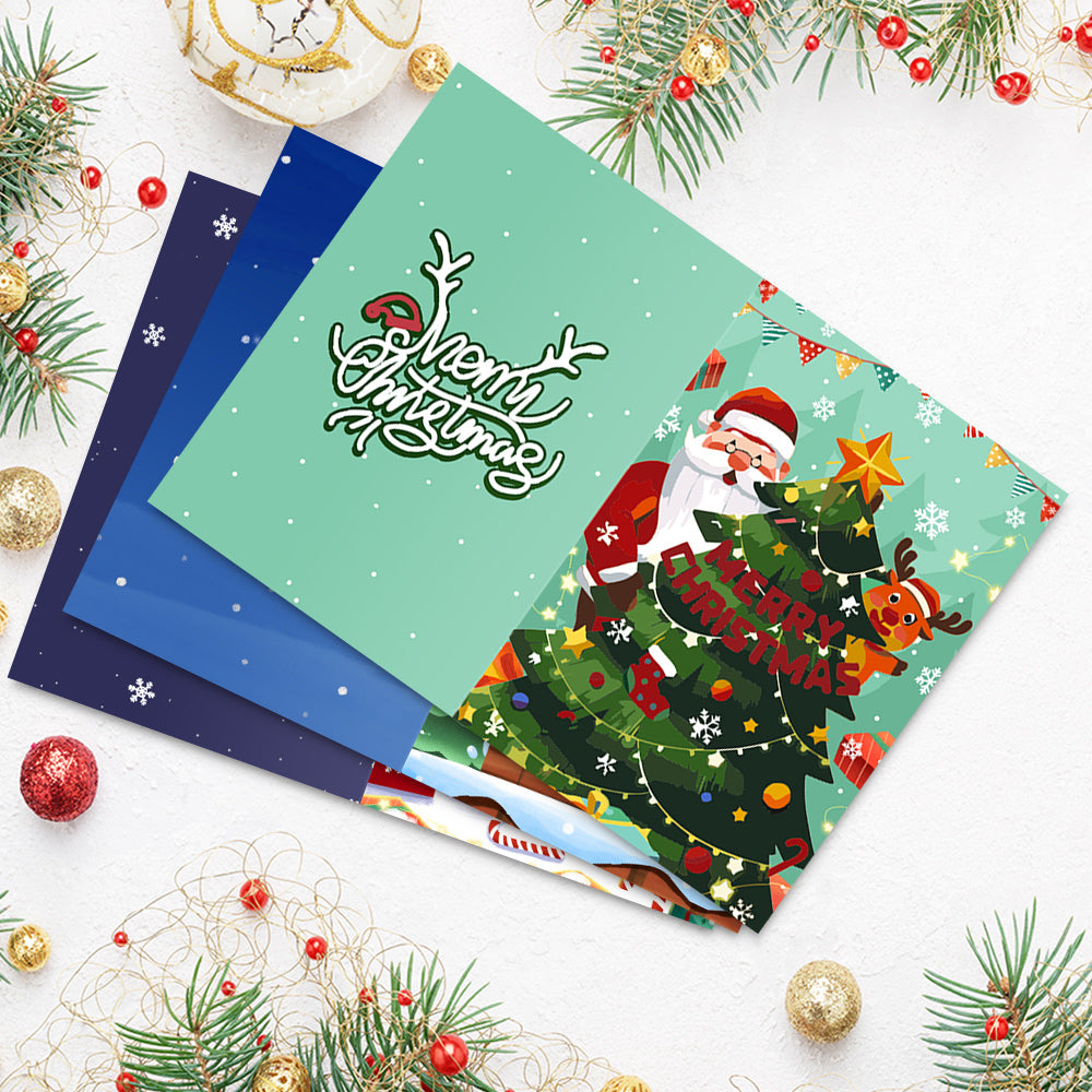 Cartes de Noël à peindre par numéros - Collection Sapin de Noël (Lot de 6)