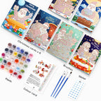 Cartes de Noël à peindre par numéros - Collection Sapin de Noël (Lot de 6)