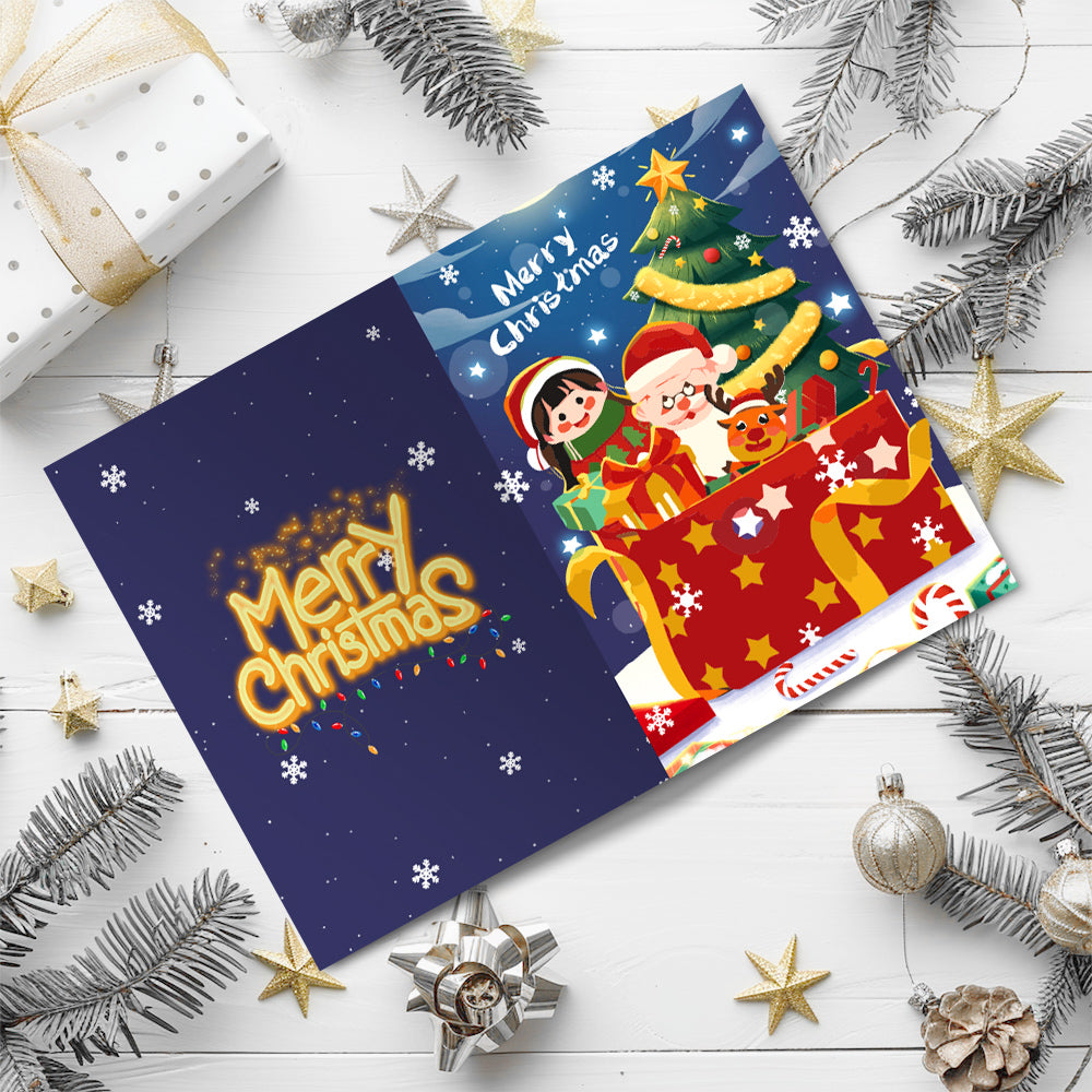 Cartes de Noël à peindre par numéros - Collection Sapin de Noël (Lot de 6)