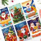 Cartes de Noël à peindre par numéros - Collection Sapin de Noël (Lot de 6)