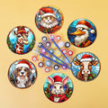 Dessin Peinture Par Numéros d'Animaux avec Bonnet de Noël, Ensemble de Sous-Verres (Lot de 6)