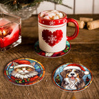 Dessin Peinture Par Numéros d'Animaux avec Bonnet de Noël, Ensemble de Sous-Verres (Lot de 6)