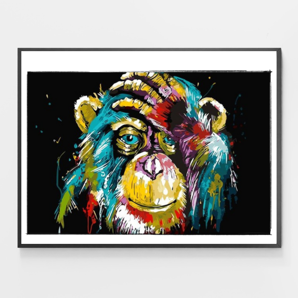 Singe coloré - Peinture par numéros à faire soi-même