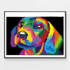 Chiot Coloré – Peinture par Numéros DIY
