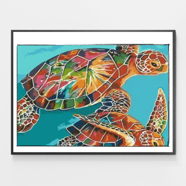 Colorful Turtle Couple