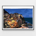 Paysage de plage italien - Peinture par numéros à faire soi-même