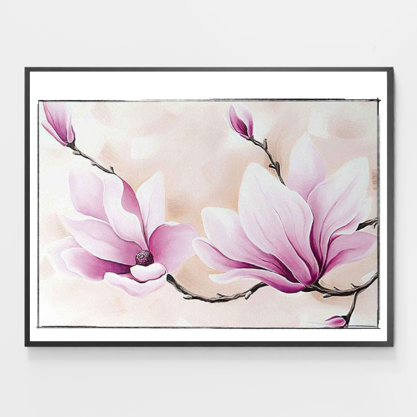Fleurs de magnolia - Peinture au numéro DIY