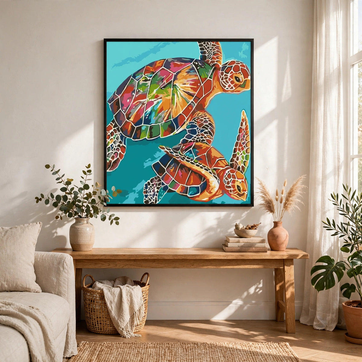 Colorful Turtle Couple