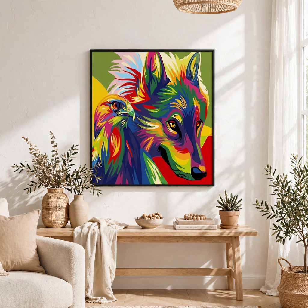 Colorful Eagle and Fox