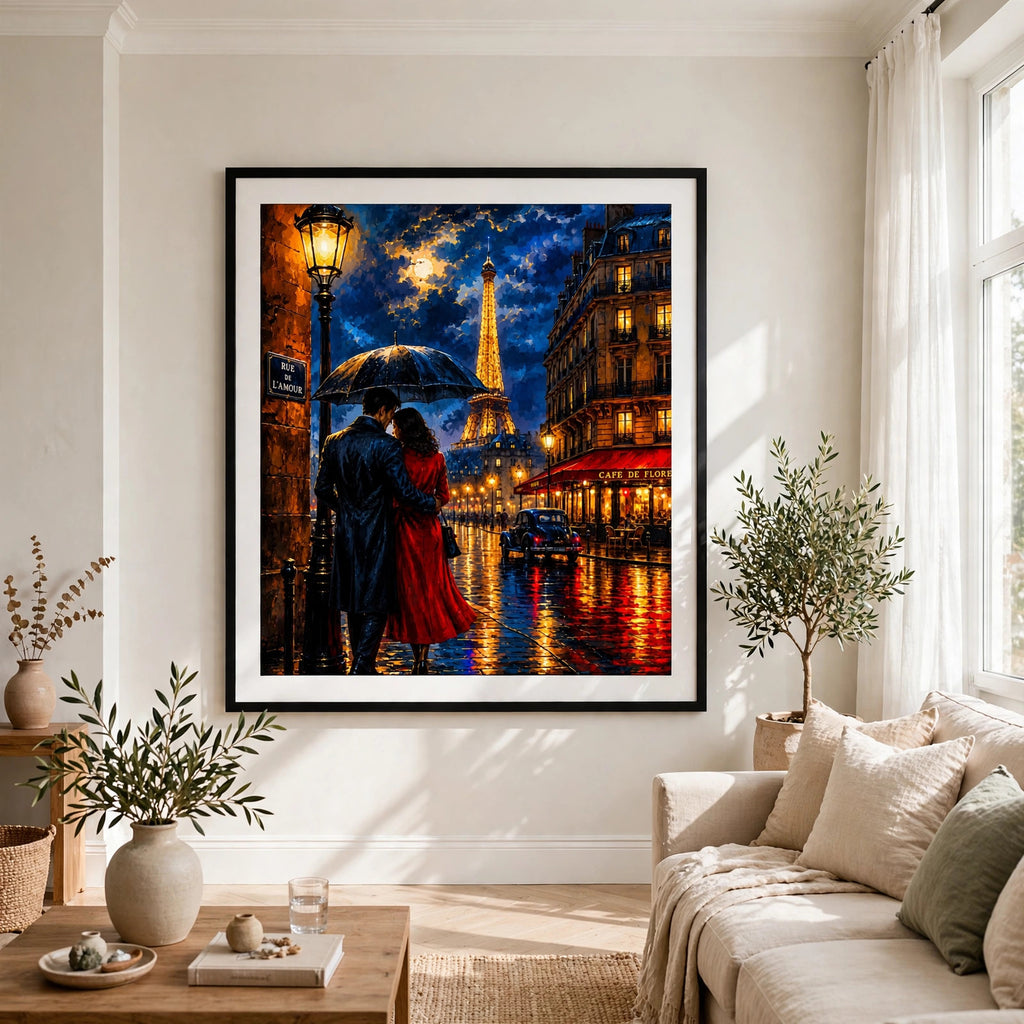 Parisian Romance on a Rainy Night