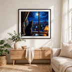 Cozy Rain-Lit Night with City View