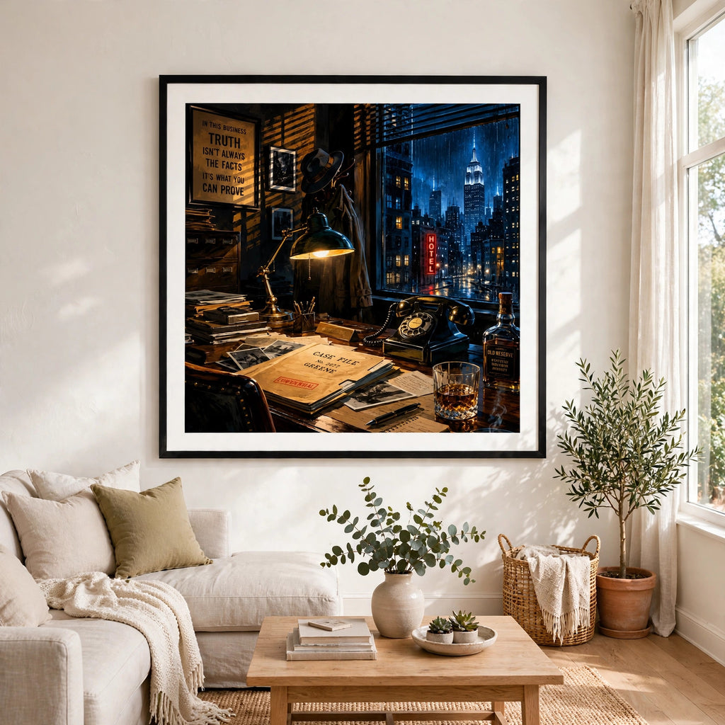 Noir Detective Office at Night