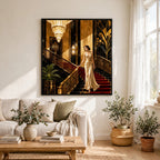 Elegant Art Deco Glamour Staircase Scene