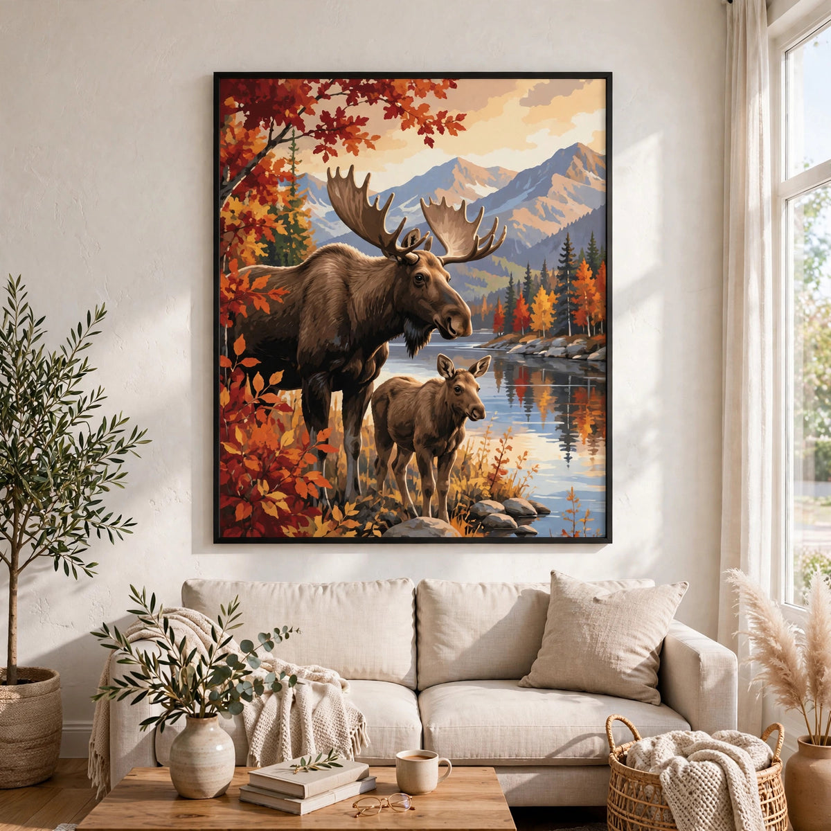 Moose Family in Autumn