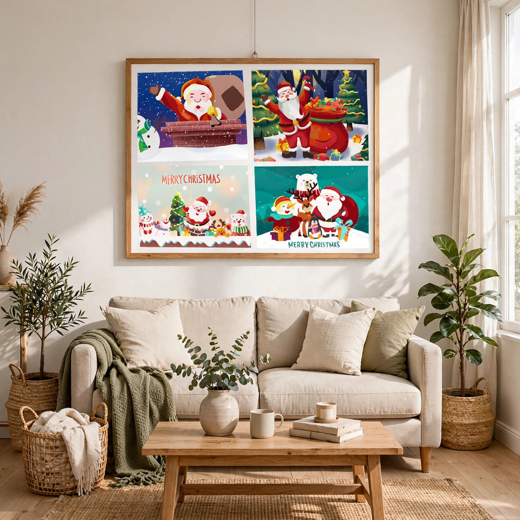 Paint by Numbers Christmas Card - Snow Collection (Set of 6)