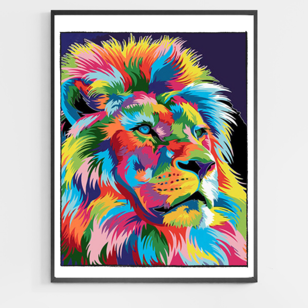 Colorful Majestic Lion