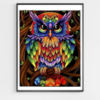 Hibou coloré - Peinture par numéros à réaliser soi-même