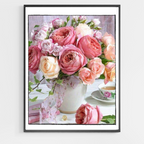 Pot de fleurs rose - Peinture par numéros à faire soi-même