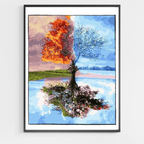 L'arbre des quatre saisons - Peinture par numéros à faire soi-même