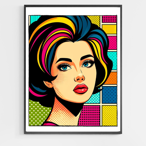 Pop Art Jeune Femme - Peinture par Numéros à Faire Soi-Même