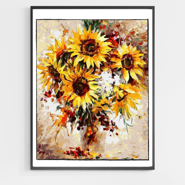 Explosion de tournesols - Peinture par numéros à faire soi-même